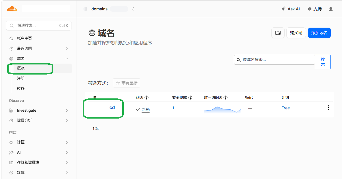 选择域名